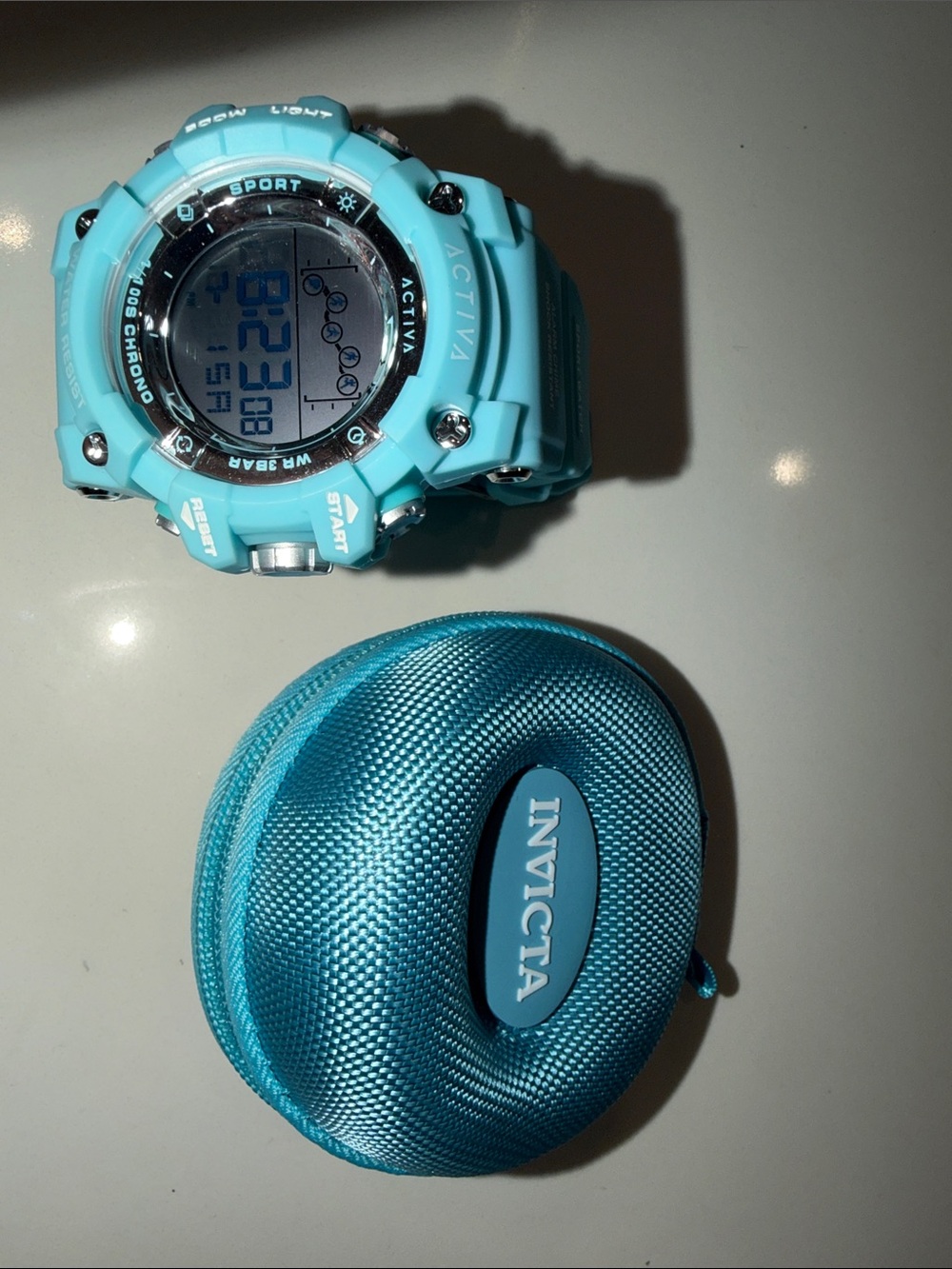 light blue Activa x Invicta digital sports watch with tag and outer box new!